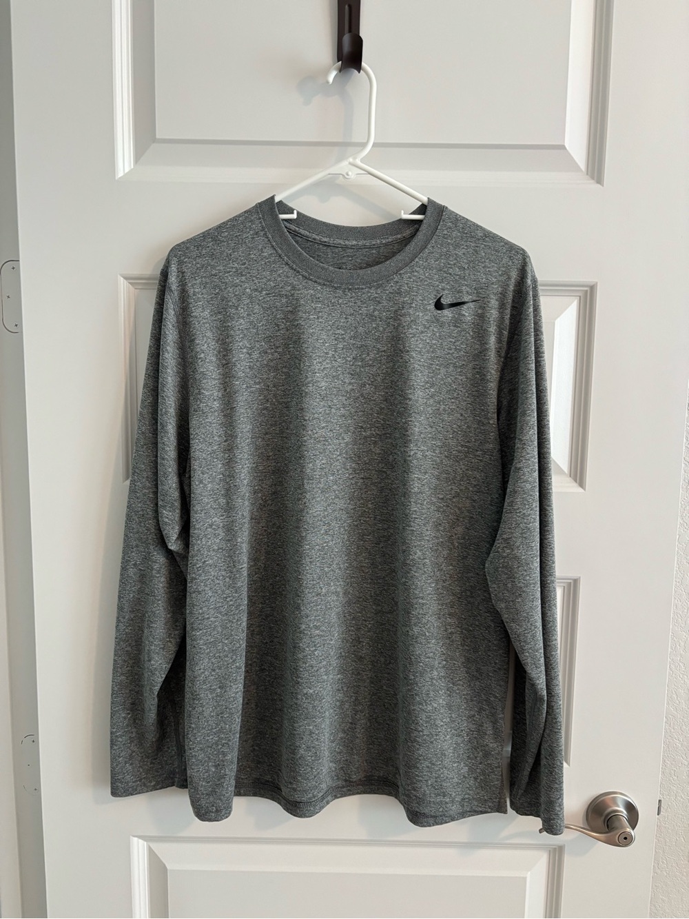 Nike Grey Long Sleeve Dri-Fit Shirt L